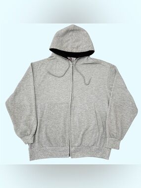 Vintage 90s Franklin Sports Blank Full Zip Hoodie Grey XL